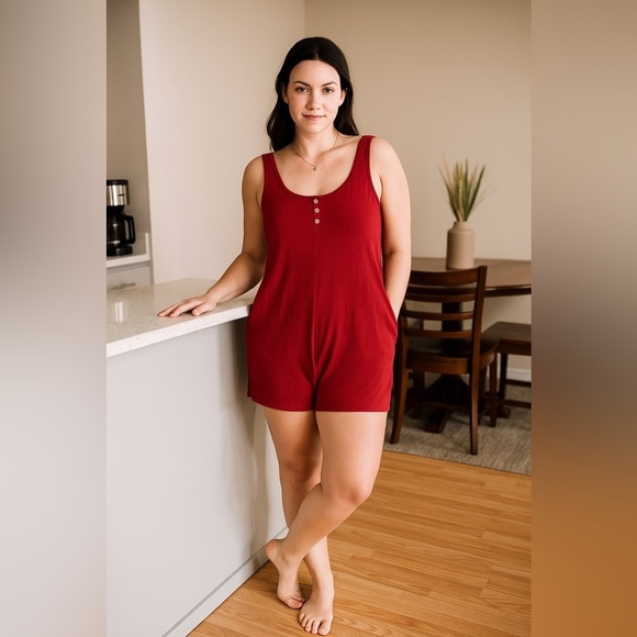 Smash + Tess Pants - Smash + Tess Red Sleeveless Romper size Xs